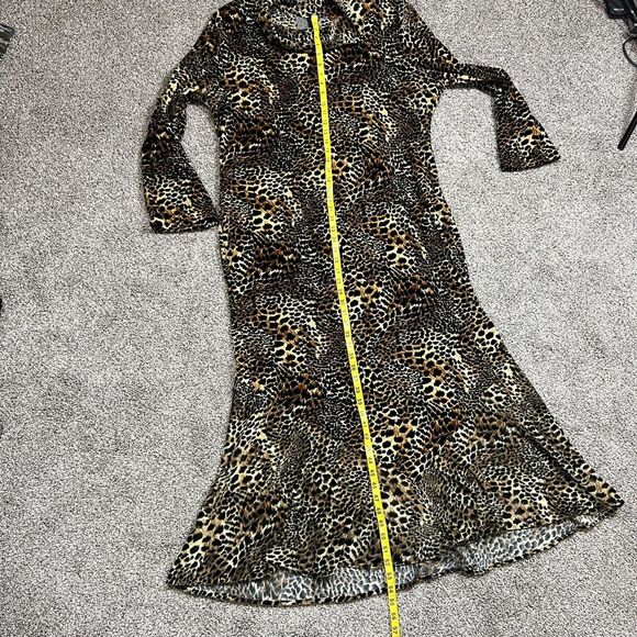 First Lady Jackie And Julian Maxi Dress 2XL Cheetah Mock Neck Mermaid 60s 70s - Picture 15 of 16